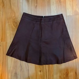 Leather skater skirt - Burgundy - Ox blood